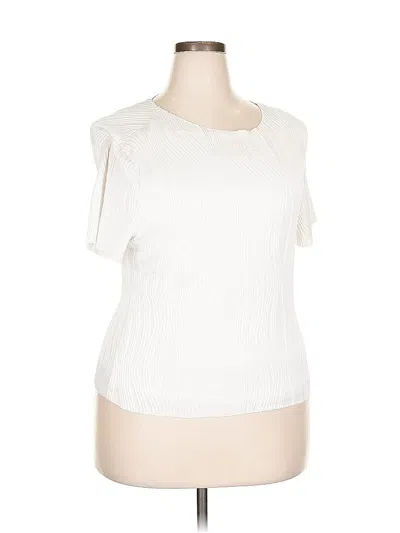 Pre-owned Fashion Short Sleeve Top White One Shoulder Neckline Tops