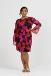 Fashion-szn Curve Bold Floral Print Mini Dress In Pink