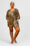 Fashion-szn Curve Curve Wrap Mesh Resort Playsuit In Brown