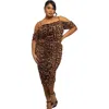Fashion-szn Curve Leopard Print Mesh Midi Dress