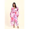 Fashion-szn Curve Plus Size Floral Twist Front Midi Dress In Pink