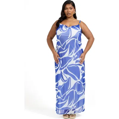 Fashion-szn Curve Plus Size Maxi Maxi Dress In Blue