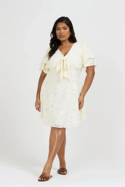 Fashion-szn Curve Short Sleeve V-neck Mini Skater Dress