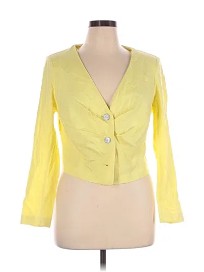 Pre-owned Fashion To Figure 3/4 Sleeve Button Down Shirt In Yellow