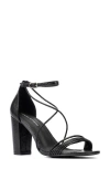 Fashion To Figure Belinda Reptile Embossed Sandal In Black