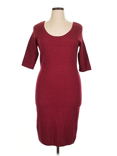Pre-owned Fashion To Figure Casual Dress In Burgundy