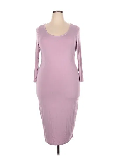 Pre-owned Fashion To Figure Casual Dress In Purple
