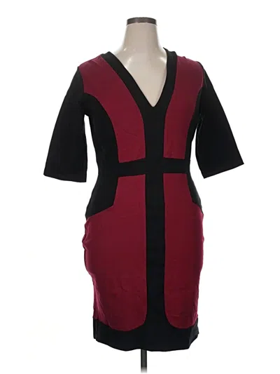 Pre-owned Fashion To Figure Cocktail Dress In Burgundy