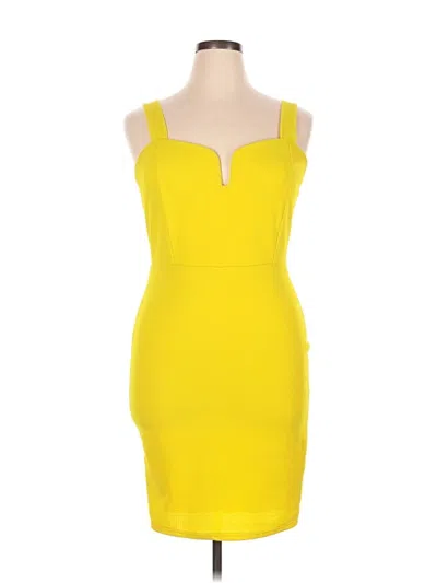 Pre-owned Fashion To Figure Cocktail Dress In Yellow