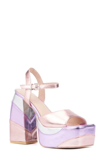 Fashion To Figure Imogen Block Heel Platform Sandal In Lavender