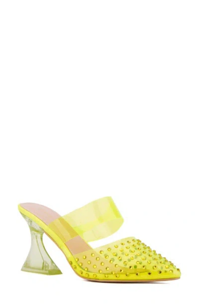 Fashion To Figure Jazz Pointed Toe Pump In Neon Yellow