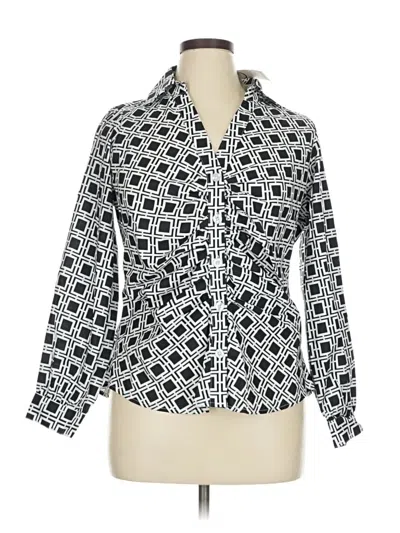 Pre-owned Fashion To Figure Long Sleeve Blouse In Silver