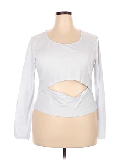 Pre-owned Fashion To Figure Long Sleeve Top Silver Keyhole Neckline Tops