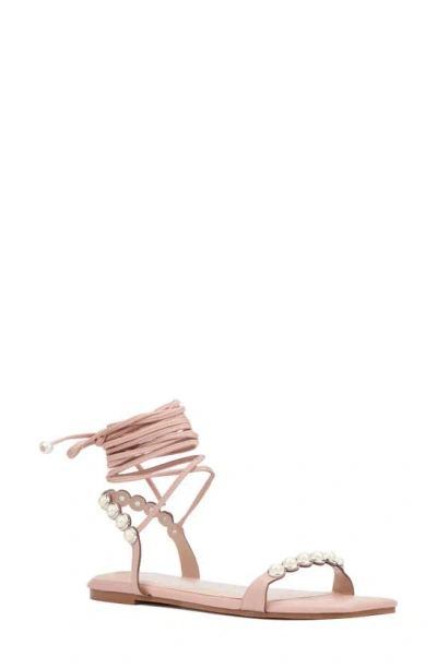 Fashion To Figure Sammie Imitation Pearl Sandal In Nude