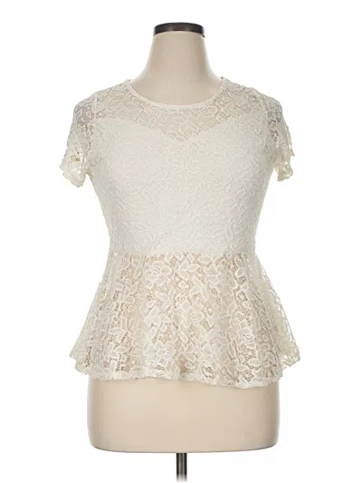Pre-owned Fashion To Figure Short Sleeve Top Ivory Sweetheart Neckline Tops