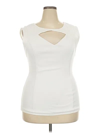 Pre-owned Fashion To Figure Sleeveless Top Ivory Keyhole Neckline Tops