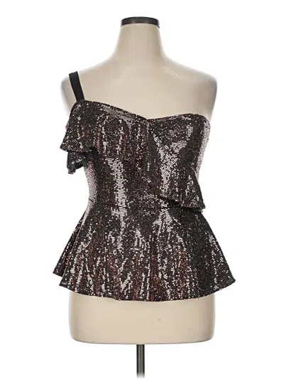 Pre-owned Fashion To Figure Sleeveless Top Silver Strapless Neckline Tops