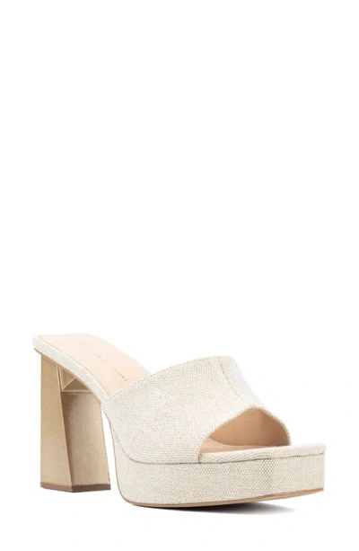 Fashion To Figure Women's Teresa Wide Width Heels Mule In Gold