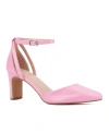 Fashion To Figure Haisley Ankle Strap Pump In Pink