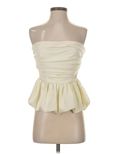 Pre-owned Fashion Union Sleeveless Top Ivory Strapless Neckline Tops In White
