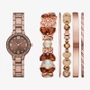Fashion Watches Ladies Boxed Sets Womens Crystal Accent Brown 6-pc. Watch Boxed Set Fmdjset709 In Multi