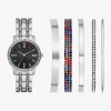 Fashion Watches Ladies Boxed Sets Womens Crystal Accent Silver Tone 6-pc. Watch Boxed Set Fmdjset710 In Metallic