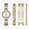 Fashion Watches Ladies Sets Womens Crystal Accent Two Tone 4-pc. Watch Boxed Set Fmdjset316 In Gold