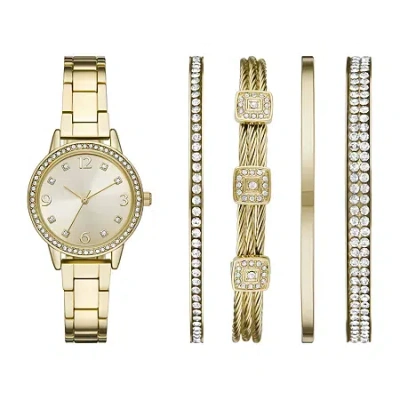 Fashion Watches Ladies Womens Gold Tone 5-pc. Watch Boxed Set Fmdjset064 In Transparent