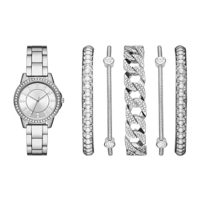Fashion Watches Ladies Womens Silver Tone 6-pc. Watch Boxed Set Fmdjset063