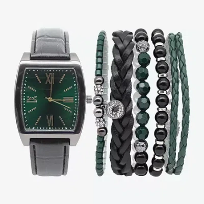 Fashion Watches Mens Black 3-pc. Watch Boxed Set Mac7141jc In Multi