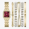 Fashion Watches Womens Crystal Accent Gold Tone 6-pc. Watch Boxed Set Fmdjset361 In Yellow