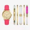 Fashion Watches Womens Crystal Accent Pink 6-pc. Watch Boxed Set Fmdjset726 In Transparent