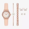 Fashion Watches Womens Crystal Accent Pink 7-pc. Watch Boxed Set Fmdjset723 In Pink