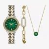 Fashion Watches Womens Crystal Accent Two Tone 3-pc. Watch Boxed Set Fmdjset719 In Multi