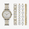 Fashion Watches Womens Crystal Accent Two Tone 5-pc. Watch Boxed Set Fmdjset718 In Transparent