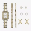 Fashion Watches Womens Crystal Accent Two Tone 9-pc. Watch Boxed Set Fmdjset358 In White