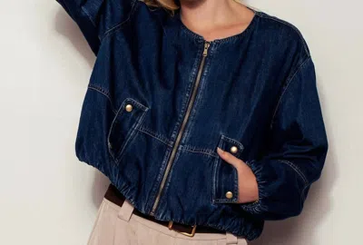 Fashion Week Alexis Bomber Jacket In Denim In Blue