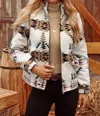 Fashionworks Fall Western Aztec Zip Up Jacket In Multicolor In White