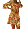Fashionworks Puffed Sleeve Mini Dress In Pineapple In Yellow