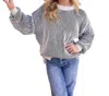 Fashionworks Serena Stripe Textured Knit Contrast Edge Oversized Sweater In Black/white In Multi