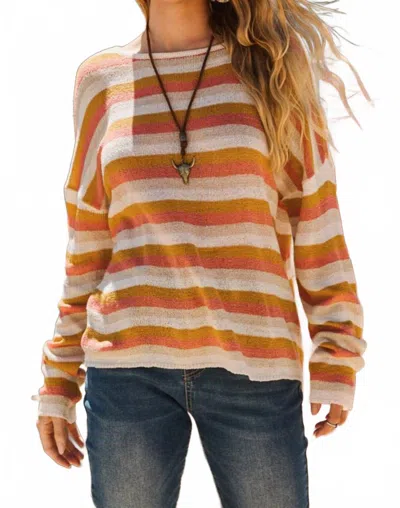 Fashionworks Stripe Sweater In Orange In Neutral