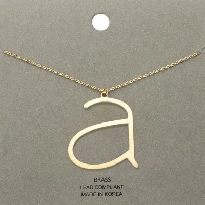 Fashnzfab -a- Brass Initial Monogram Metal Pendant Necklace In Gold
