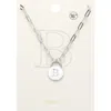 Fashnzfab -b- Brass Metal Initial Monogram Lock Pendant Necklace In Metallic