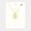 Fashnzfab -b- Brass Metal Rectangle Initial Monogram Pendant Necklace In Gold