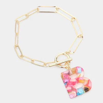 Fashnzfab -b- Colorful Initial Monogram Charm Bracelet ~b~ In Multi