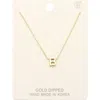 Fashnzfab -b- Gold Dipped Initial Monogram Metal Pendant Necklace In Gold
