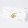 Fashnzfab -b- Gold Dipped Metal Bubble Initial Monogram Pendant Necklace In Gold