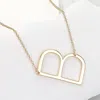 Fashnzfab -b- Metal Initial Monogram Pendant Necklace In Gold