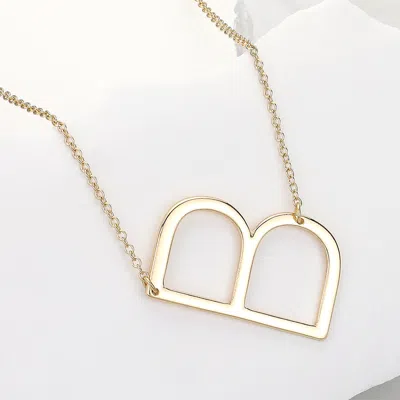 Fashnzfab -b- Metal Initial Monogram Pendant Necklace In Gold