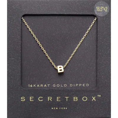Fashnzfab -b- Secret Box _ 14k Gold Dipped Initial Monogram Pendant Necklace